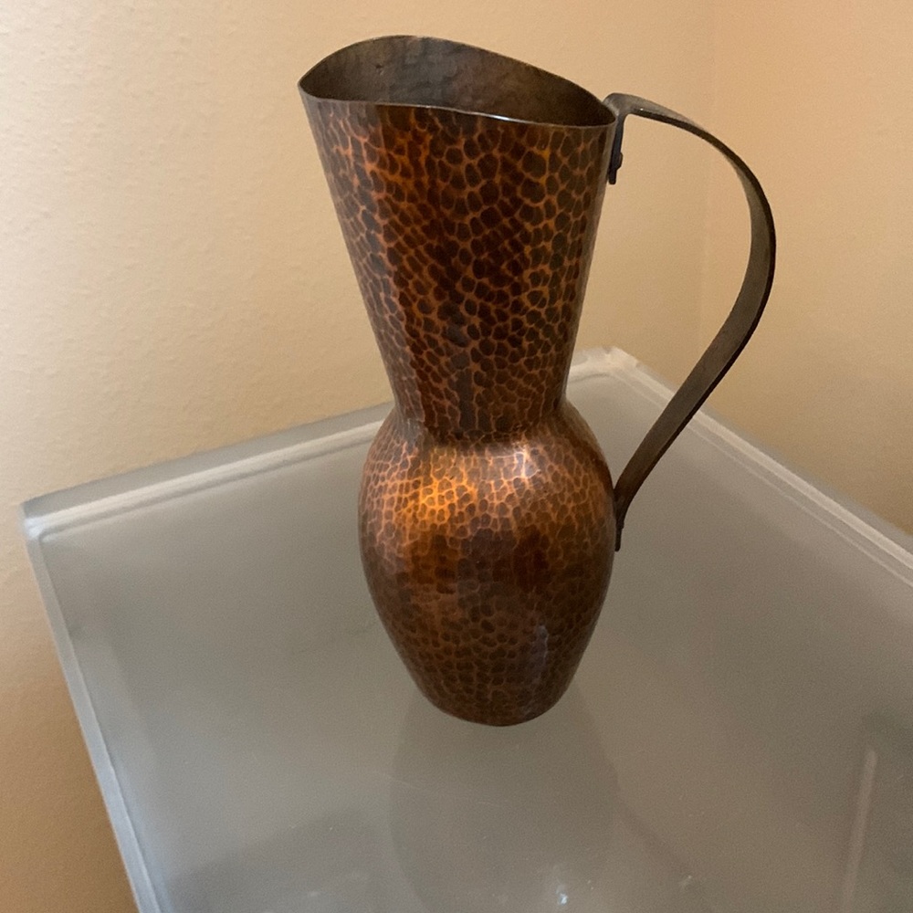 German Hammered Copper Pitcher by WALL Handarbeit.
